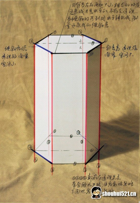 素描六棱柱手绘绘制讲解素材分享