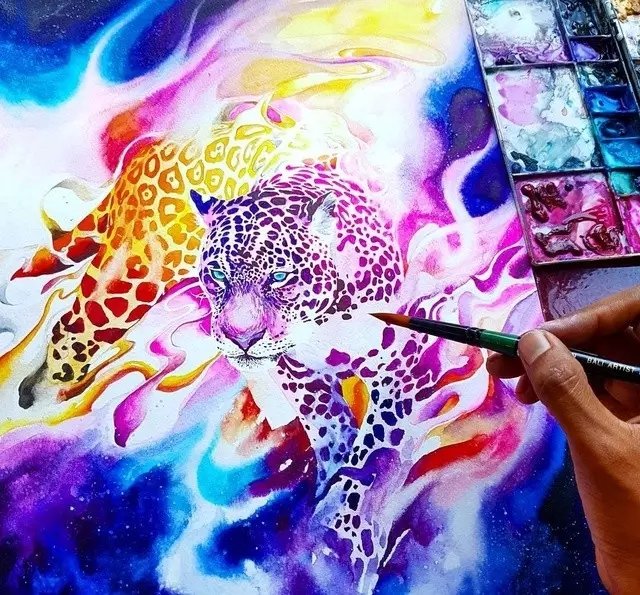 中国风美漫水彩动物手绘插画欣赏
