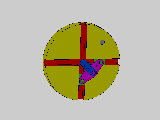 图155 滑块增大行程双滑块机构-机械动画三维运动仿真图